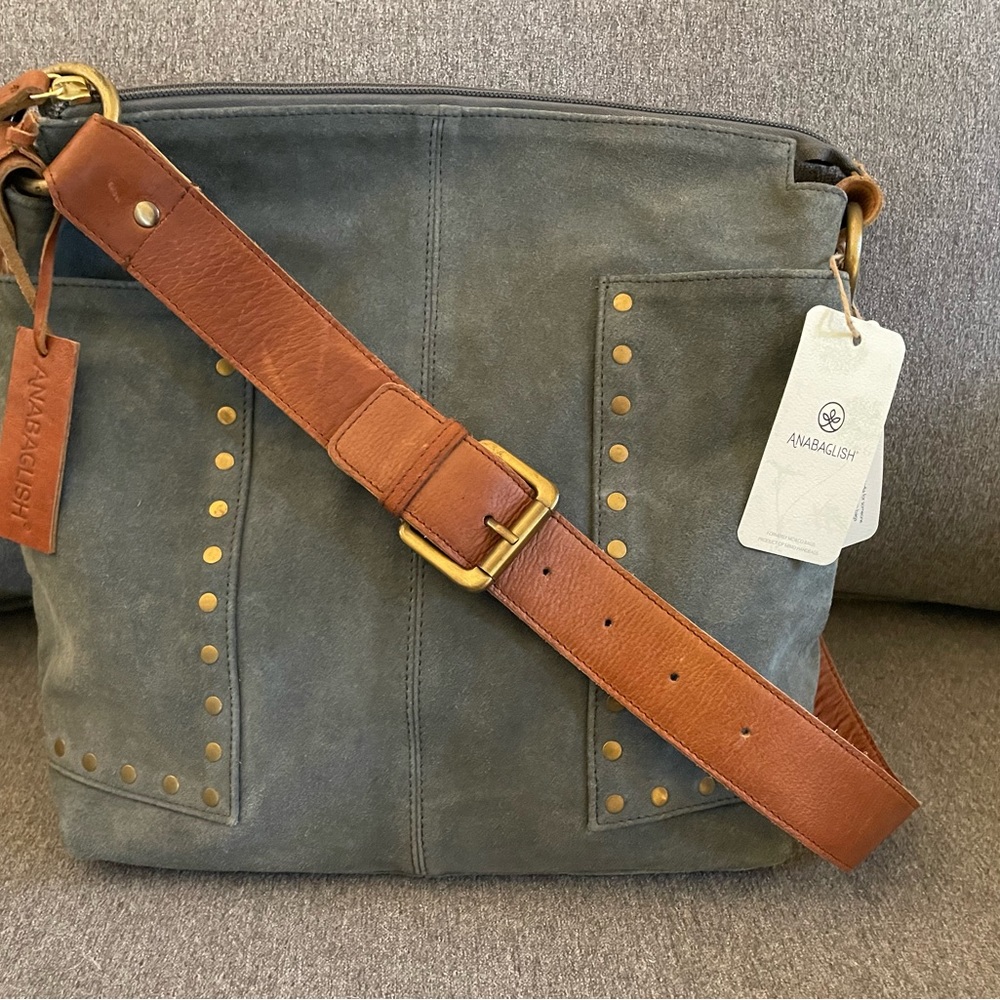 Brand New Blue Suede Purse